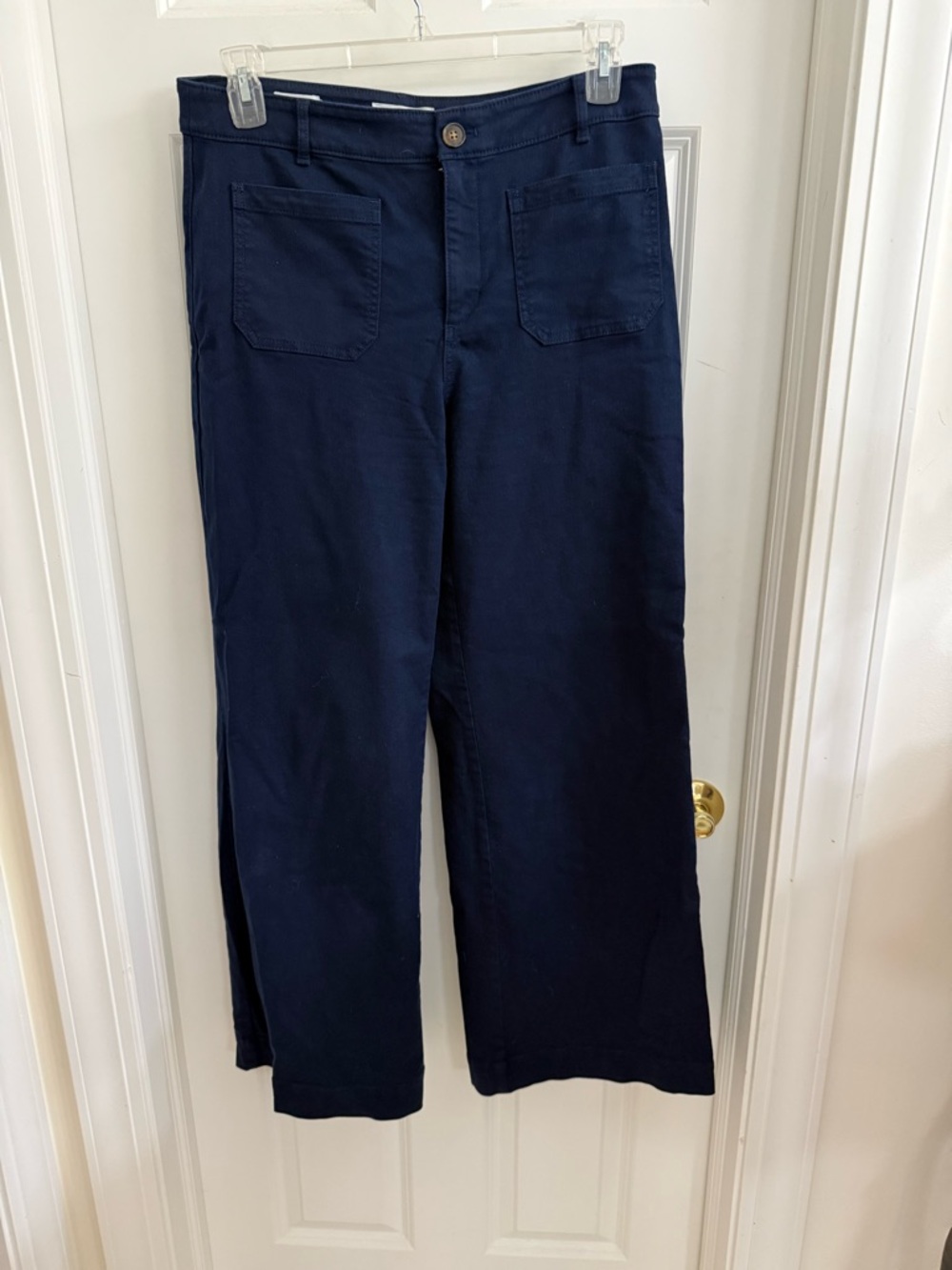 LOFT Deep Navy Mid-Rise Wide Leg Pants